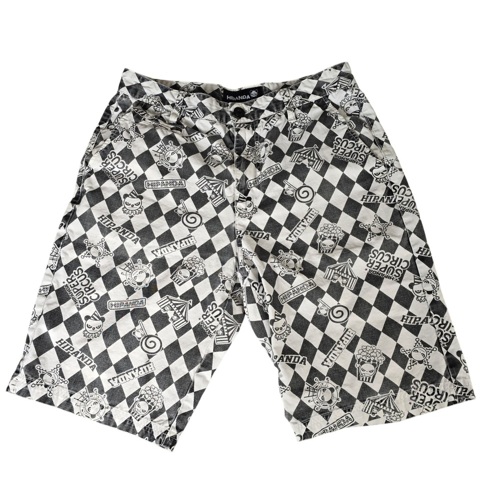 HiPanda Super Circus Harajuku Checkerboard Shorts Men's Size S‎ Black White